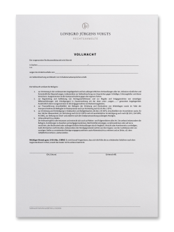 Vollmacht Verkehrsrecht